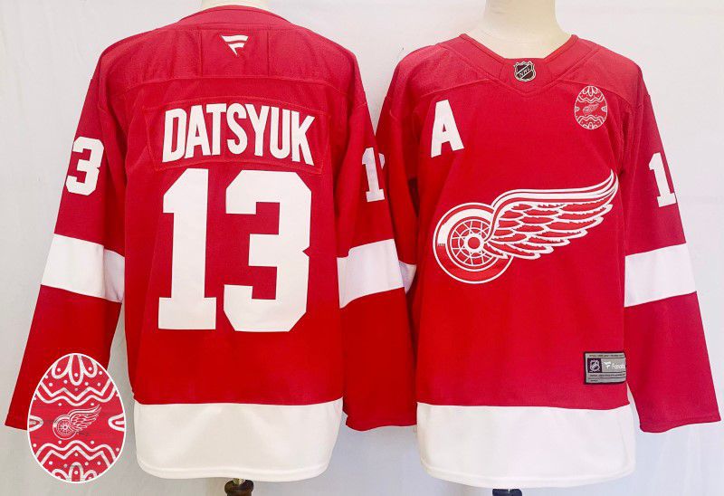 Men Detroit Red Wings #13 Datsyuk Red Fanatics 2025 NHL Jersey style 1->detroit red wings->NHL Jersey